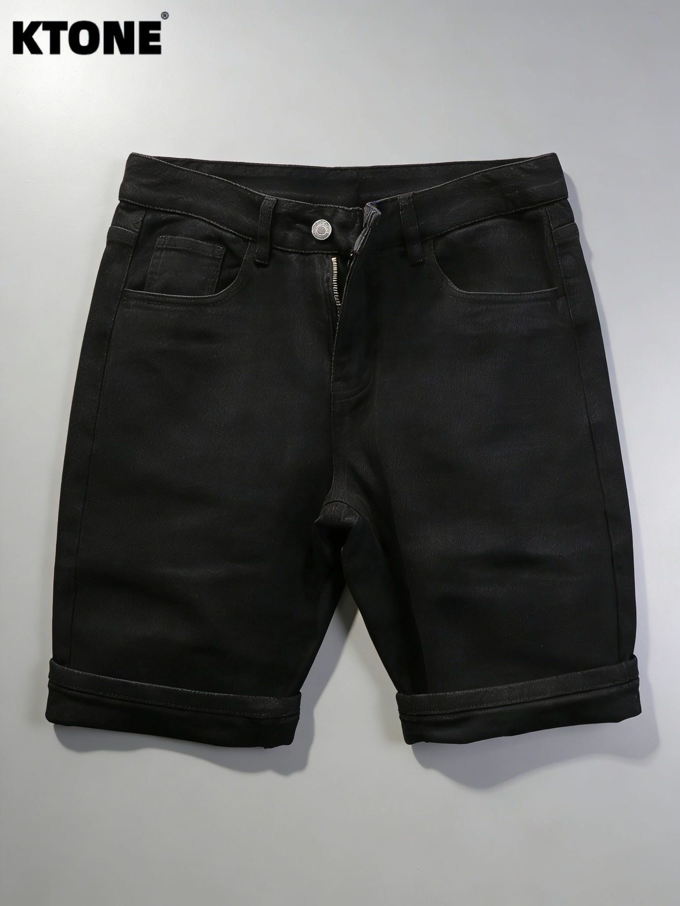 Mens Accessories Style - Short en jean noir uni pour