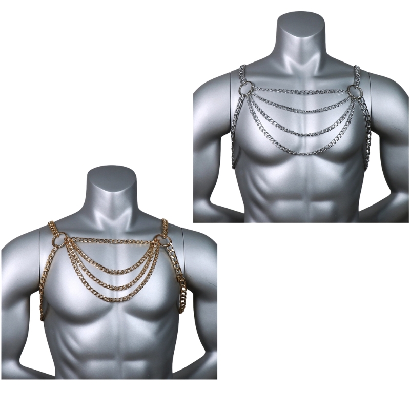 Mens Accessories Style - Chaîne poitrine en métal pour hommes,