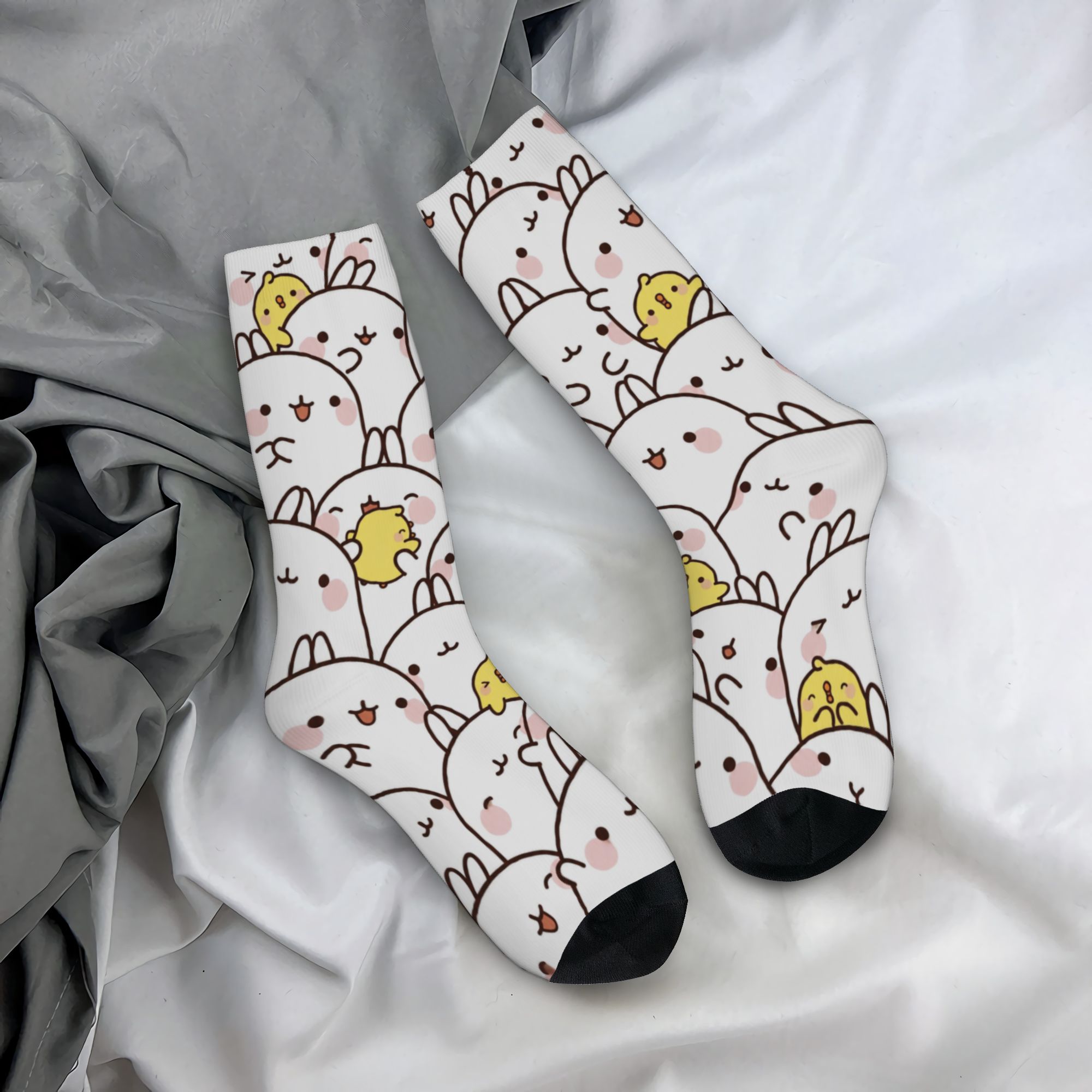 Men'S Accessories Best - Chaussettes de dessin animé Molang pour