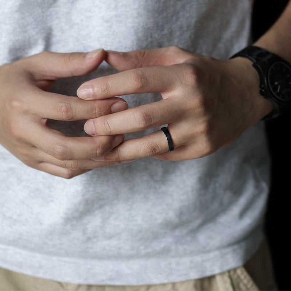 Bague en céramique noire mate  - Men'S Accessories Essentials avis et prix